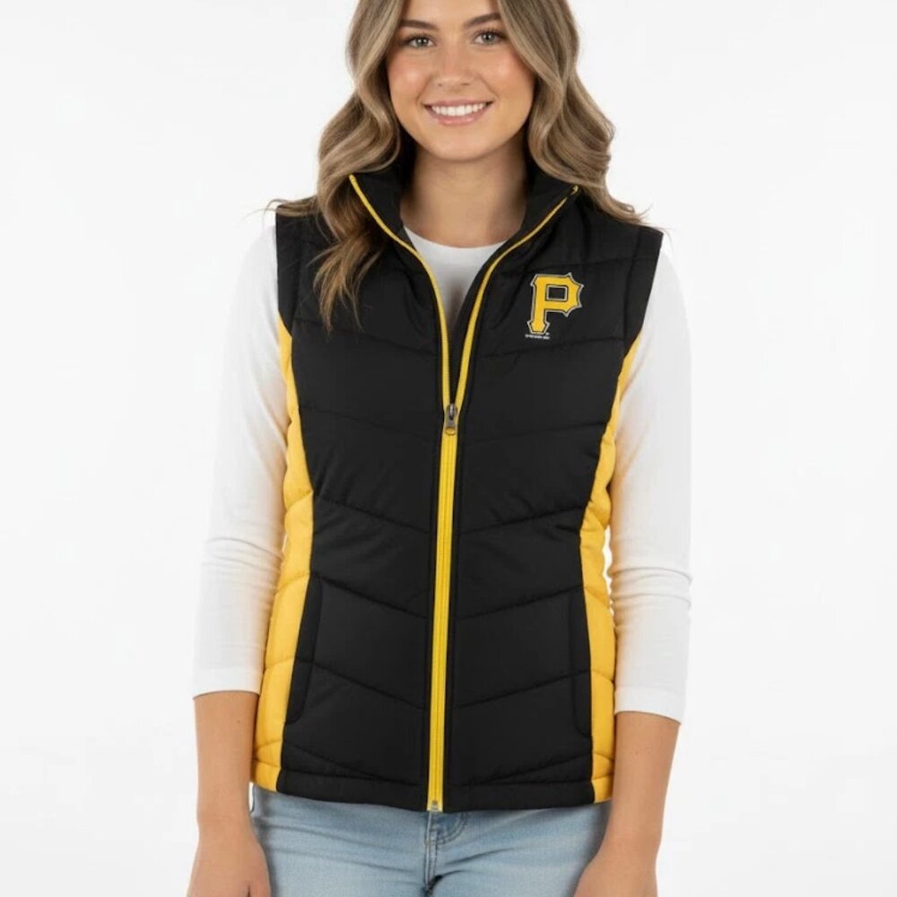 Pittsburgh Pirates Women's Womens Winter Puffer Vest  NWT